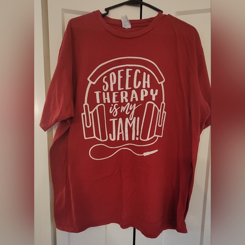 Comfy Unisex Red Speech Therapy Tee